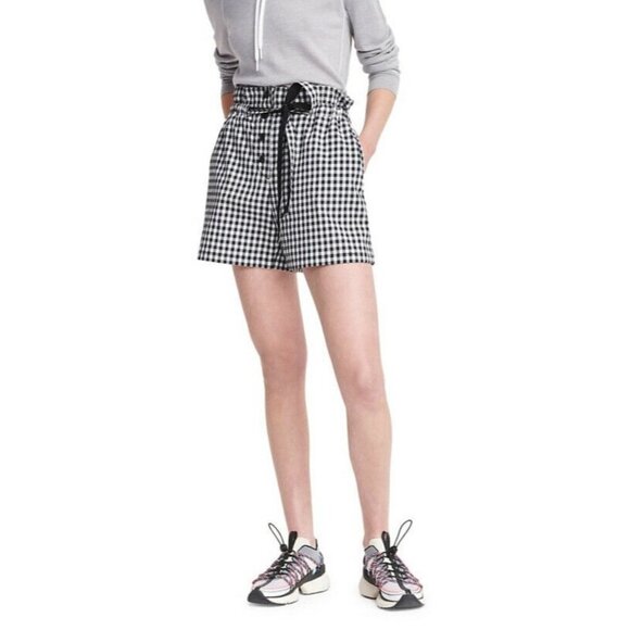 Rag & Bone Camille Gingham Shorts Size 4 Black And - Picture 2 of 7